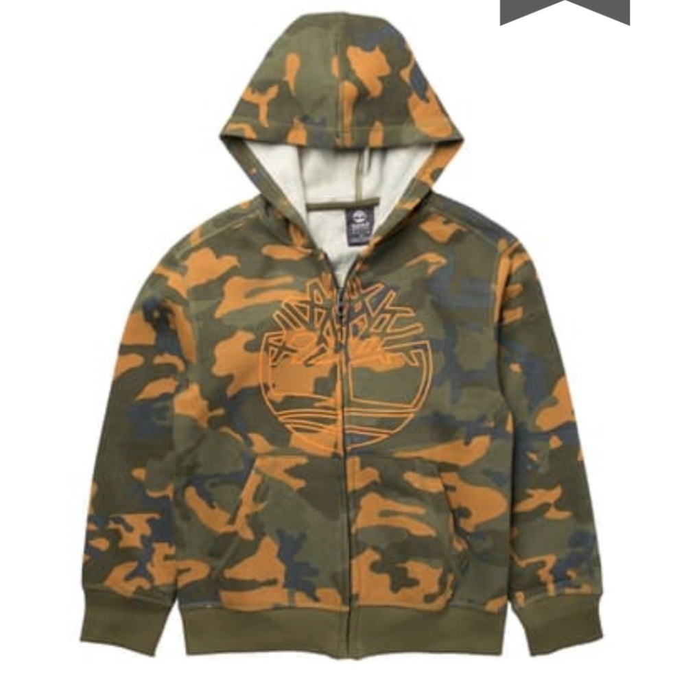 Timberland Camo Zip Hoodie Jacket large 14/16